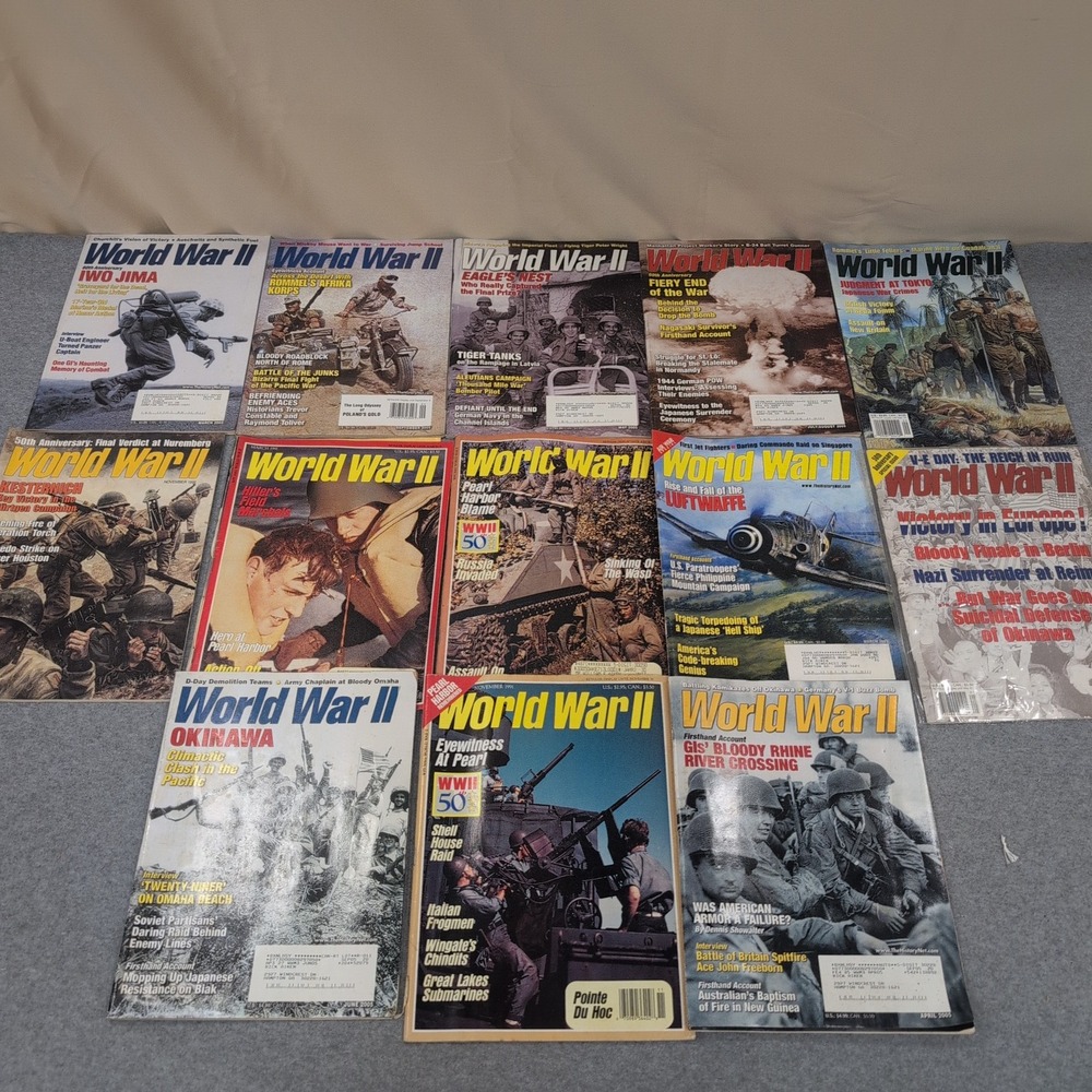 World War II Magazine Lot of 13 Issues History Military Battles Iwo Jima Okinawa - Picture 1 of 4